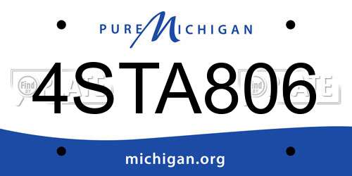 4STA806 Michigan License Plate