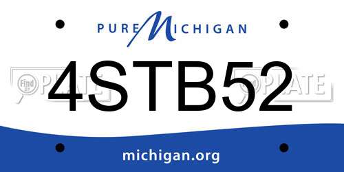 4STB52 Michigan License Plate