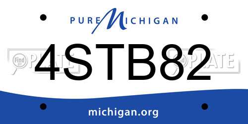 4STB82 Michigan License Plate