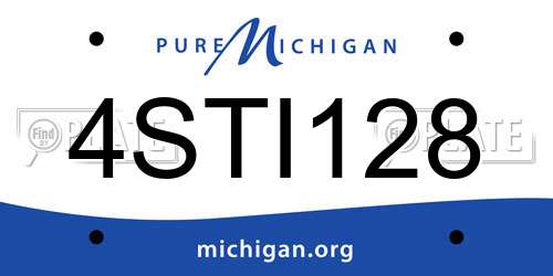 4STI128 Michigan License Plate