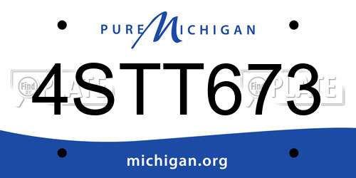 4STT673 Michigan License Plate