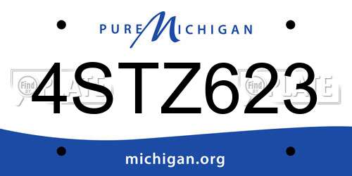 4STZ623 Michigan License Plate