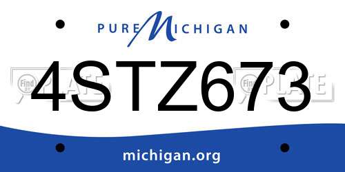 4STZ673 Michigan License Plate