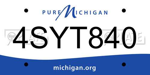 4SYT840 Michigan License Plate