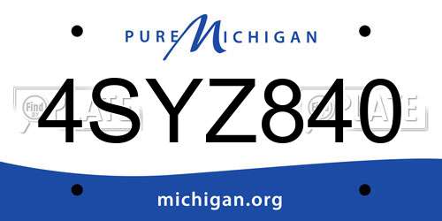 4SYZ840 Michigan License Plate