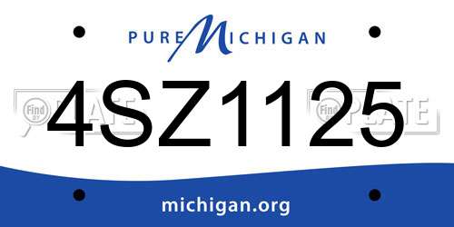 4SZ1125 Michigan License Plate