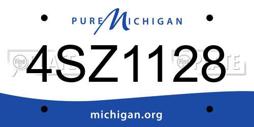 4SZ1128 Michigan License Plate