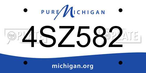 4SZ582 Michigan License Plate
