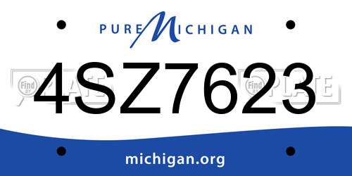 4SZ7623 Michigan License Plate