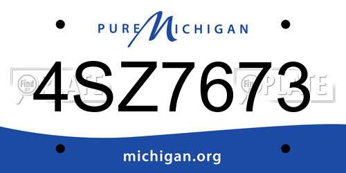 4SZ7673 Michigan License Plate