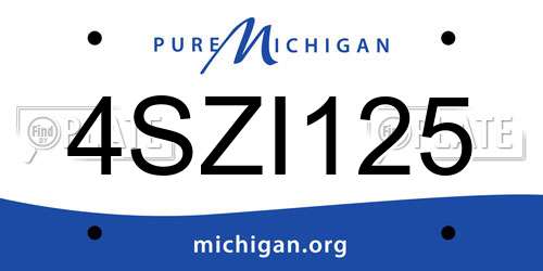 4SZI125 Michigan License Plate