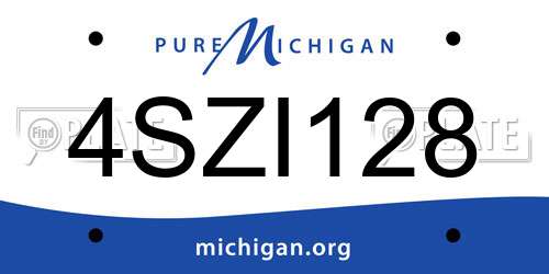 4SZI128 Michigan License Plate