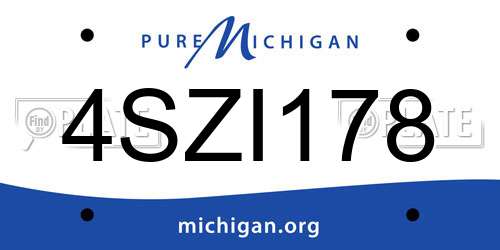 4SZI178 Michigan License Plate