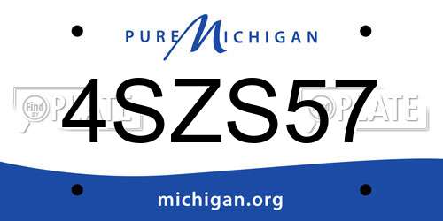 4SZS57 Michigan License Plate