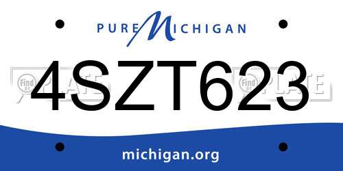 4SZT623 Michigan License Plate