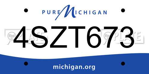 4SZT673 Michigan License Plate