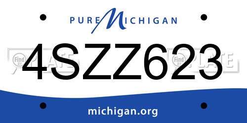4SZZ623 Michigan License Plate