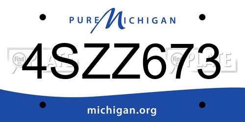 4SZZ673 Michigan License Plate