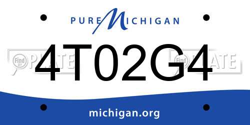 4T02G4 Michigan License Plate