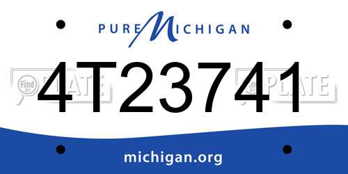 4T23741 Michigan License Plate