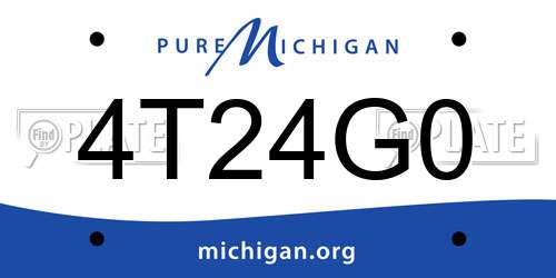 4T24G0 Michigan License Plate