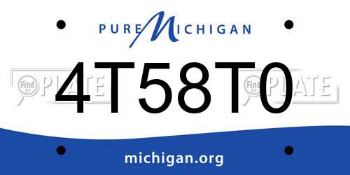 4T58T0 Michigan License Plate