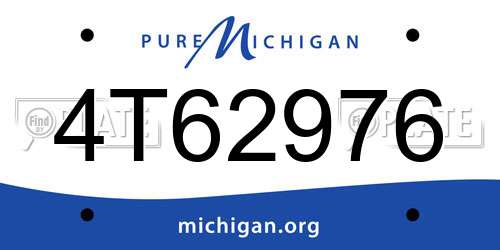4T62976 Michigan License Plate