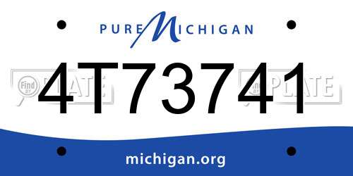 4T73741 Michigan License Plate