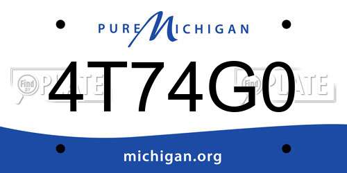 4T74G0 Michigan License Plate
