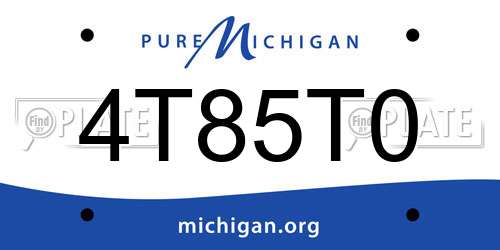 4T85T0 Michigan License Plate
