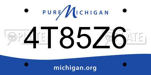 4T85Z6 Michigan License Plate