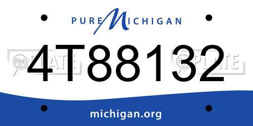 4T88132 Michigan License Plate
