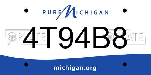 4T94B8 Michigan License Plate