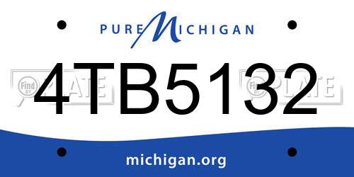 4TB5132 Michigan License Plate