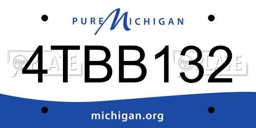 4TBB132 Michigan License Plate