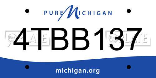 4TBB137 Michigan License Plate
