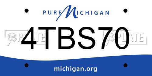 4TBS70 Michigan License Plate