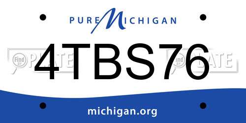 4TBS76 Michigan License Plate
