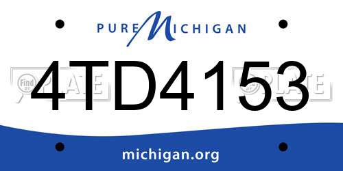 4TD4153 Michigan License Plate