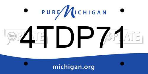4TDP71 Michigan License Plate