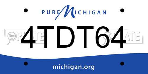 4TDT64 Michigan License Plate