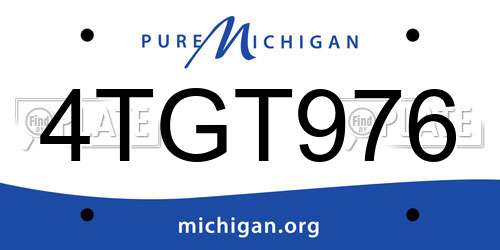 4TGT976 Michigan License Plate