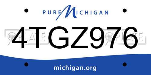 4TGZ976 Michigan License Plate