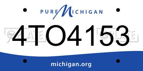 4TO4153 Michigan License Plate