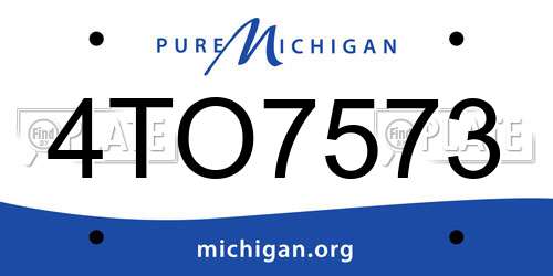 4TO7573 Michigan License Plate