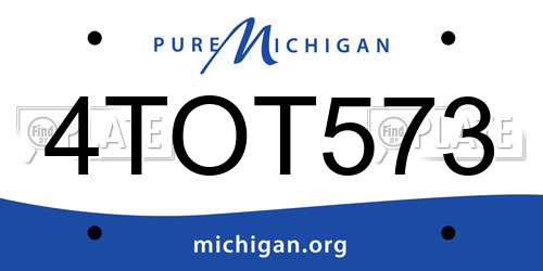 4TOT573 Michigan License Plate