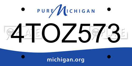 4TOZ573 Michigan License Plate