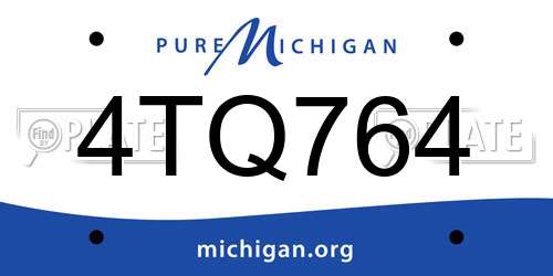 4TQ764 Michigan License Plate