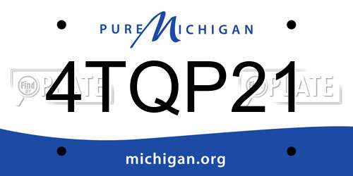 4TQP21 Michigan License Plate