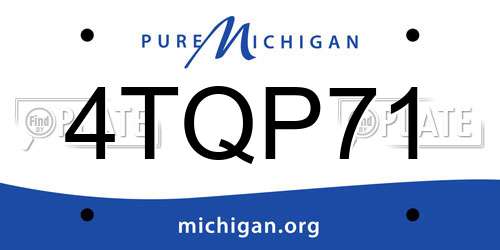 4TQP71 Michigan License Plate